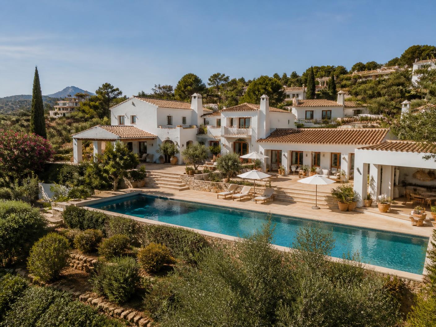 A spacious Mediterranean villa with gardens, suited to private stays and retreats